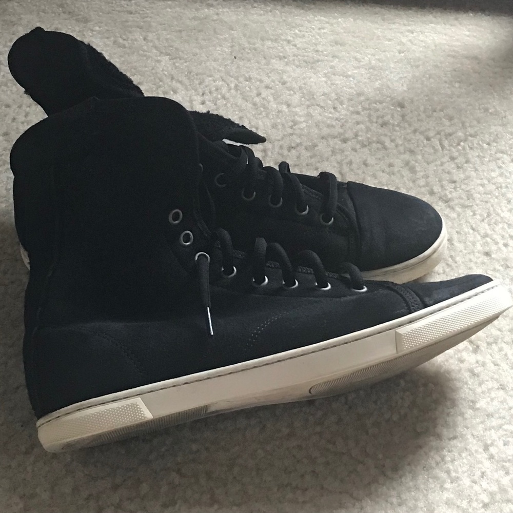 LANVIN Women Suede High Top Sneakers, Size 40